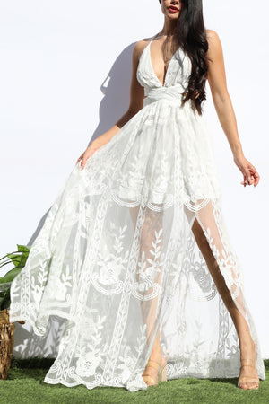 DD8138, LACE CUT OUT MAXI DRESS