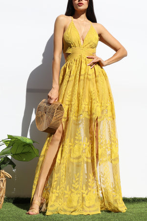 DD8138, LACE CUT OUT MAXI DRESS