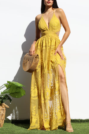DD8138, LACE CUT OUT MAXI DRESS