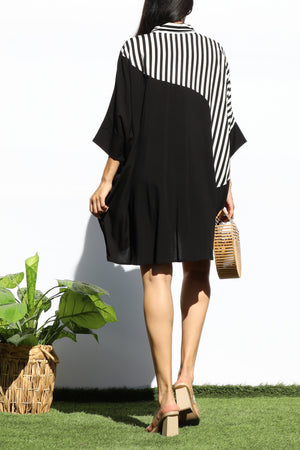 DD8114, MULTI BUTTON DOWN LOOSE FIT SHIRT DRESS