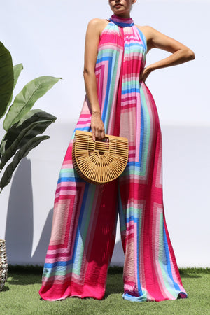 DD8105, PRINTED LOOSE FIT JUMPSUIT