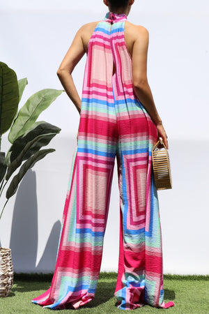 DD8105, PRINTED LOOSE FIT JUMPSUIT