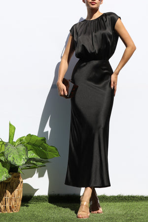 DD6458, SATIN MIDI SLIP SKIRT DRESS