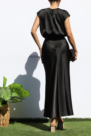 DD6458, SATIN MIDI SLIP SKIRT DRESS