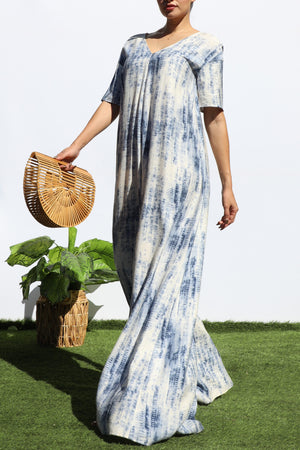 DD7252, PRINTED LOOSE FIT V NECK JUMPSUIT