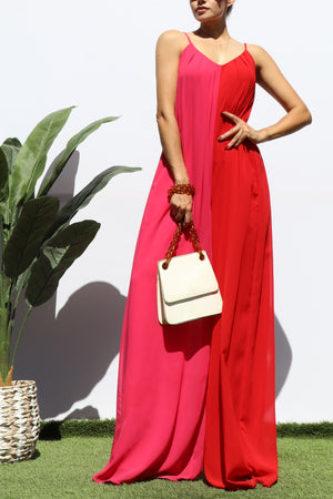 DD3219, MULTI V NECK LOOSE FIT JUMPSUIT