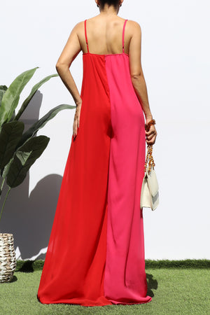DD3219, MULTI V NECK LOOSE FIT JUMPSUIT