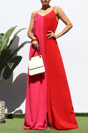 DD3219, MULTI V NECK LOOSE FIT JUMPSUIT