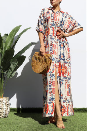 DD7126, STRIPED BUTTON DOWN WOVEN SHIRT DRESS