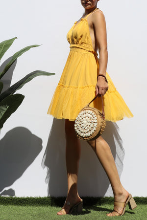 DD3512, RUFFLED HEM SUMMER MINI DRESS
