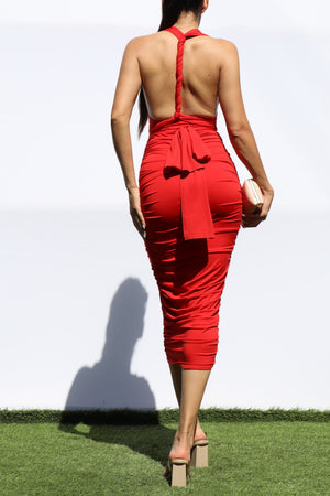 DD3420, MULTI WAY VENETIAN RUCHED BODYCON DRESS