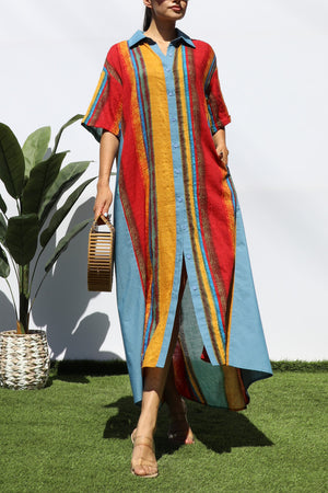 DD6172, BUTTON DOWN WOVEN SHIRT DRESS