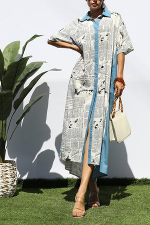 DD6172, BUTTON DOWN WOVEN SHIRT DRESS