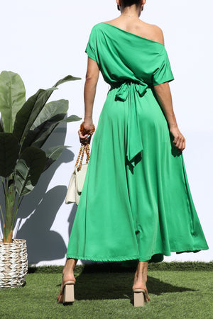 DD3513, LOOSE FIT STRETCH MIDI DRESS