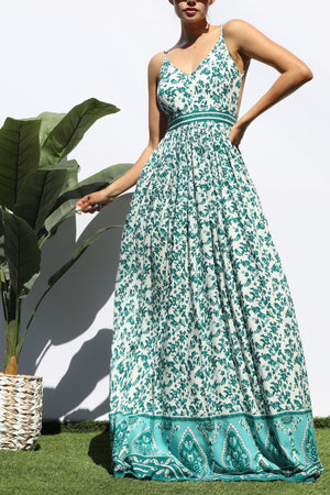 DD8360, BORDER PRINTED MAXI DRESS