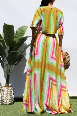 DD8267, PRINTED LOOSE FIT TOP AND SKIRT SET