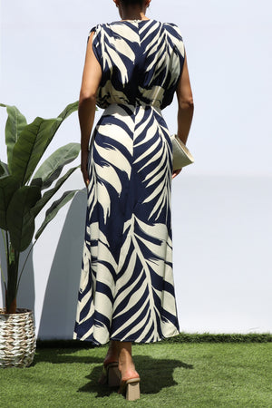 DD8193, PRINTED LOOSE FIT MIDI DRESS