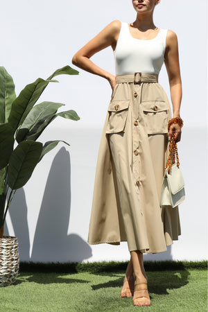 DD8271, TANK TOP POCKET MIDI DRESS
