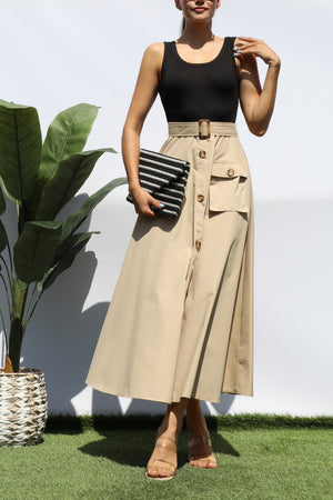DD8271, TANK TOP POCKET MIDI DRESS