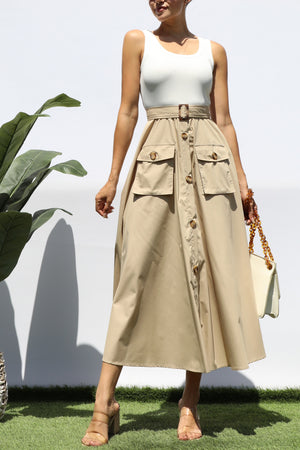 DD8271, TANK TOP POCKET MIDI DRESS