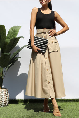 DD8271, TANK TOP POCKET MIDI DRESS