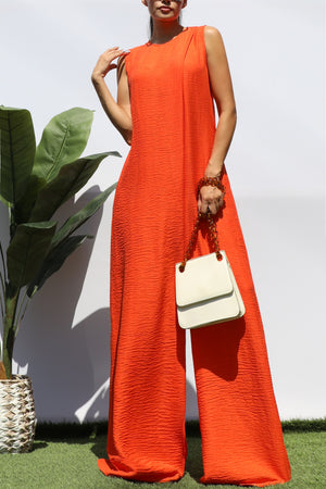 DD8198, LOOSE FIT FLARE-LEG JUMPSUIT