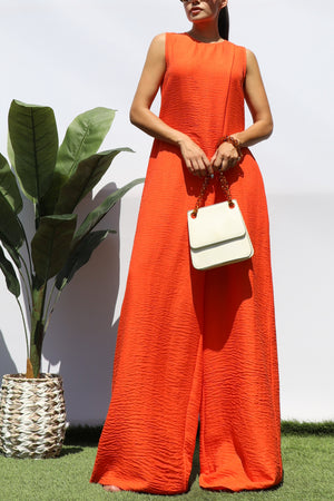 DD8198, LOOSE FIT FLARE-LEG JUMPSUIT