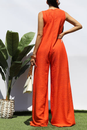 DD8198, LOOSE FIT FLARE-LEG JUMPSUIT