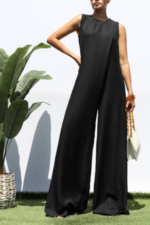 DD8198, LOOSE FIT FLARE-LEG JUMPSUIT