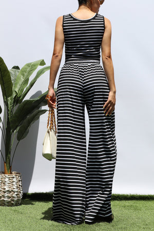DD8233, STRIPED KNIT TOP AND PANT SET