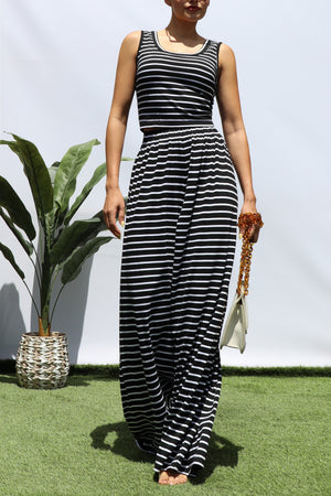 DD8233, STRIPED KNIT TOP AND PANT SET
