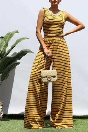 DD8233, STRIPED KNIT TOP AND PANT SET
