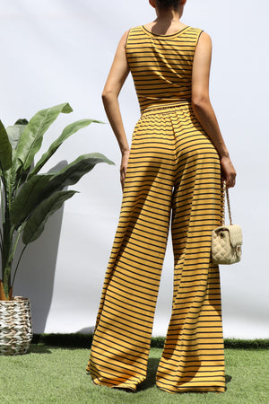 DD8233, STRIPED KNIT TOP AND PANT SET