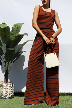 DD8233, STRIPED KNIT TOP AND PANT SET