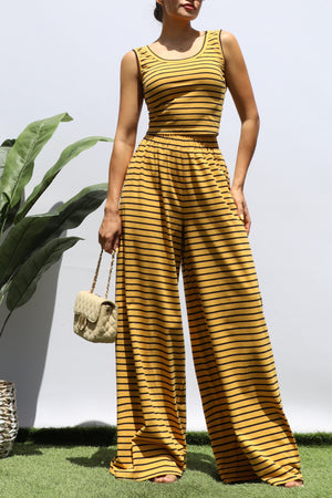 DD8233, STRIPED KNIT TOP AND PANT SET