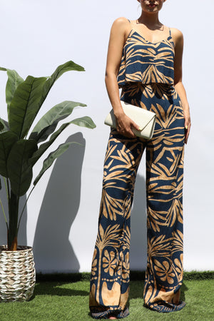 DD8228, PRINTED V NECK JUMPSUIT