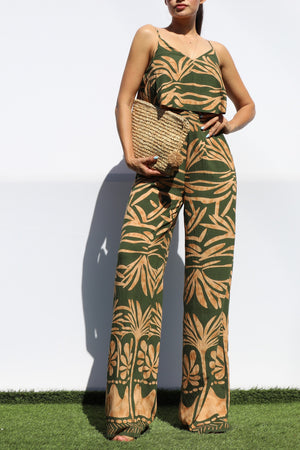 DD8228, PRINTED V NECK JUMPSUIT