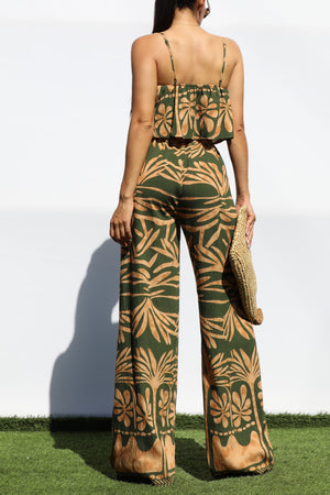 DD8228, PRINTED V NECK JUMPSUIT