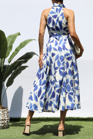 DD8227, PRINTED BUTTON DOWN SHIRT MIDI DRESS