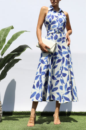 DD8227, PRINTED BUTTON DOWN SHIRT MIDI DRESS