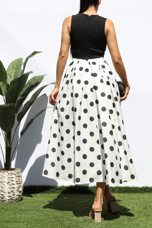 DD8208, POLKA DOT MIDI DRESS