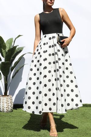 DD8208, POLKA DOT MIDI DRESS