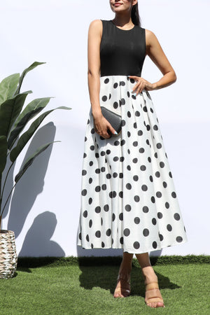 DD8208, POLKA DOT MIDI DRESS