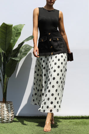 DD8220, POLKA DOT MIDI DRESS