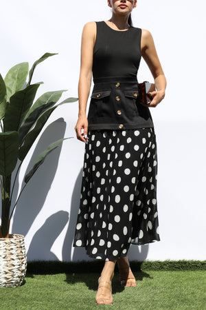 DD8220, POLKA DOT MIDI DRESS