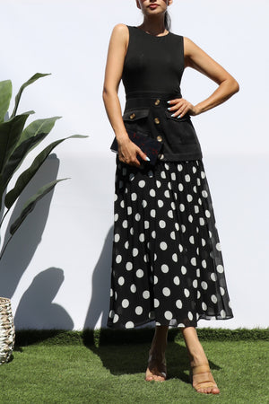 DD8220, POLKA DOT MIDI DRESS