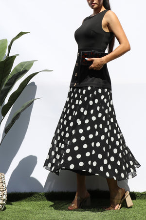 DD8220, POLKA DOT MIDI DRESS