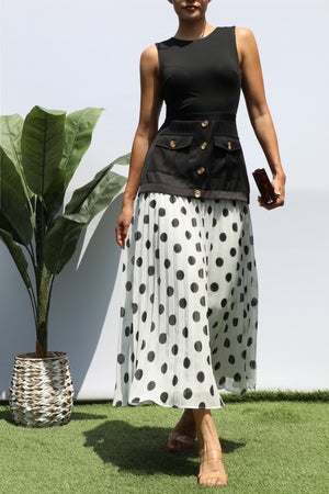 DD8220, POLKA DOT MIDI DRESS