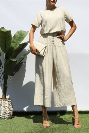 DD8212, LOOSE FIT PINTUCK JUMPSUIT