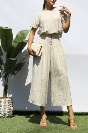 DD8212, LOOSE FIT PINTUCK JUMPSUIT